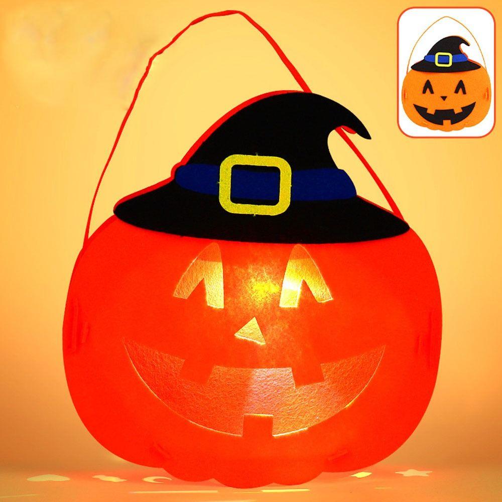 Cloth Pumpkin Lantern Reusable Halloween Ornament Halloween Light  Halloween Party Decorations