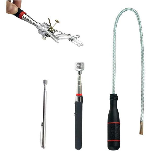 Flexible Magnetic Pickup Tool Telescopic Magnetic Pickup Tool with Pocket Clip for Picking Up Small Parts Key Screw Metal Object