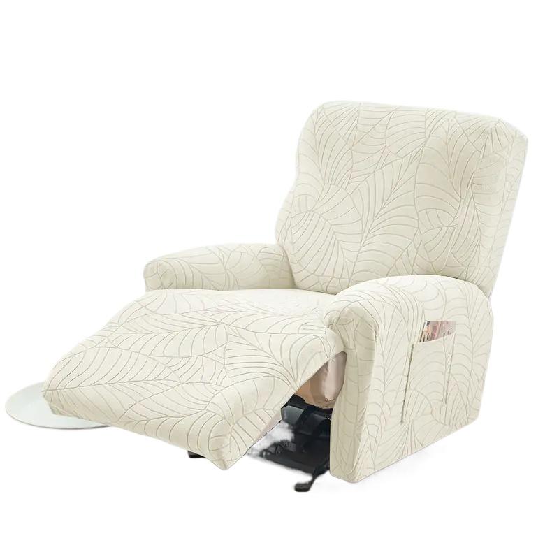 4Pcs/Set Nordic Recliner Sofa Cover 1Seater Jacquard Anti-Slip Armchair Slipcover Relax Home Single Couch Covers For Living Room