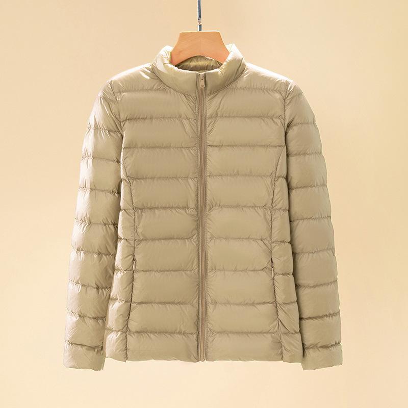 New light and thin stand-up collar down jacket women's short light and large size slim white duck down autumn and winter jacket