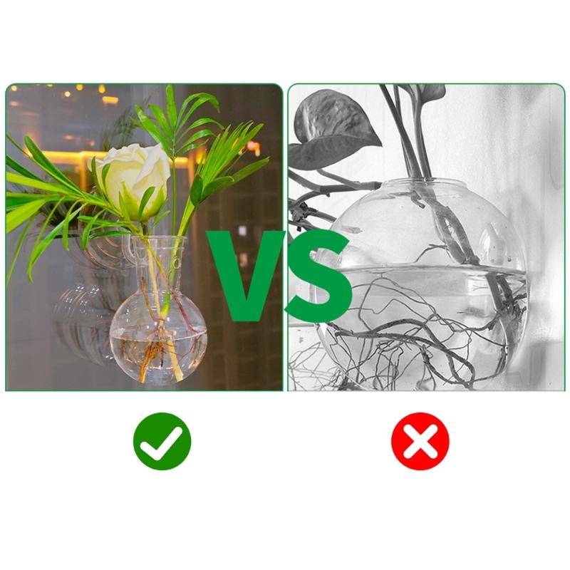 Set aus 2/4 Hängenden Acryl-Hydrokultur-Pflanzgefäßen, Blumenvasen mit Saughaken für Wohnungen, Bürofensterdekorationen