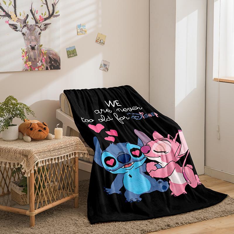 Cartoon Stitch Series Flannel Blanket 3D Printed Sofa Blanket Thickened Blanket