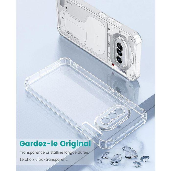 Coque pour Nothing Phone 4a, Silicone Anti-Rayures Antichoc Coins Renforcés Transparent