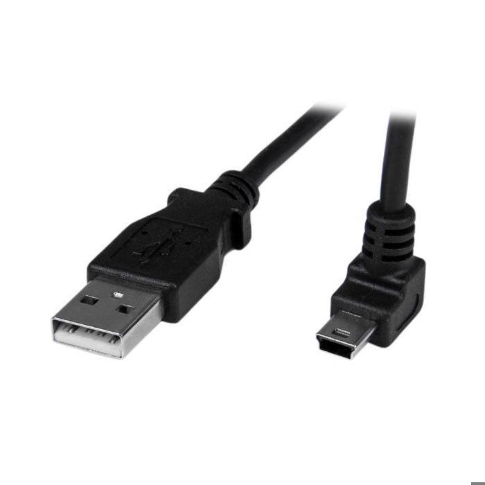 Câble Mini USB - A vers Mini B coudé 90° vers le haut - 1 m - Noir
