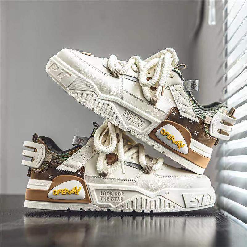 Модные дизайнерские полосатые кроссовки в корейском стиле с толстыми подошвами для мужчин — фото 8