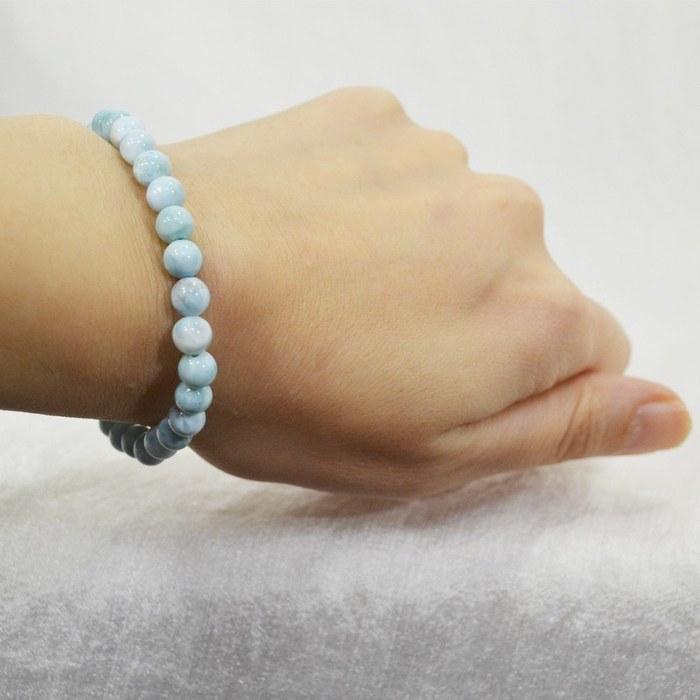 [Omamori-do] Larimar Bracelet 7mm Deep Blue, Adjustable Size