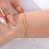 Minimalist Knot Link Chain Bracelet for Women,Gold Color Stainless Steel Bracelets,New Trendy Waterproof Jewelry Gift