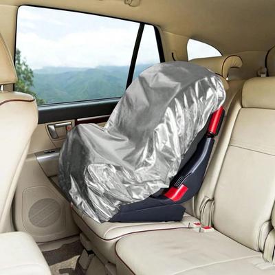 Car Seat Sunshade:Pet Aluminized Film HeatUv Protection DustWater Resistant Washable Elastic Edges Fits Seats&Steering Wheels