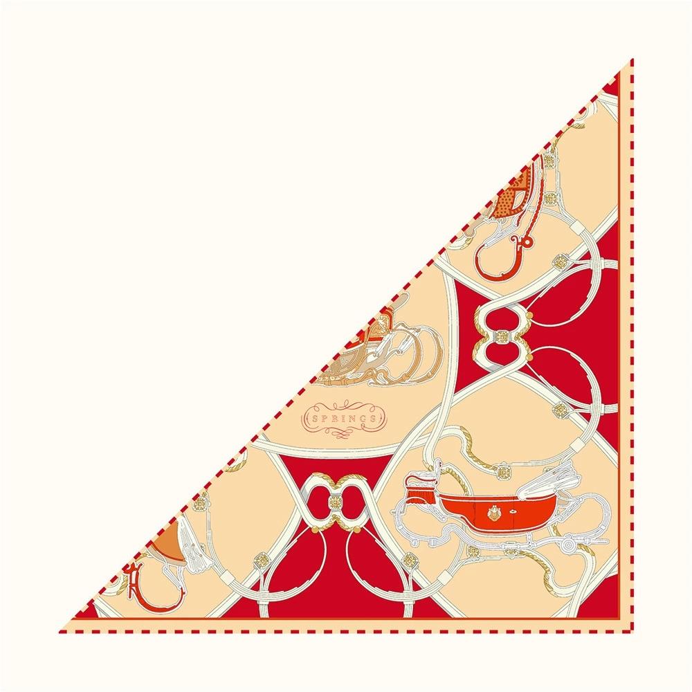 

Women Autumn Triangular Headscarf Small Necktie Hijabs Luxury Printing Bandana Foulard Neckerchief For Ladies 130x85cm