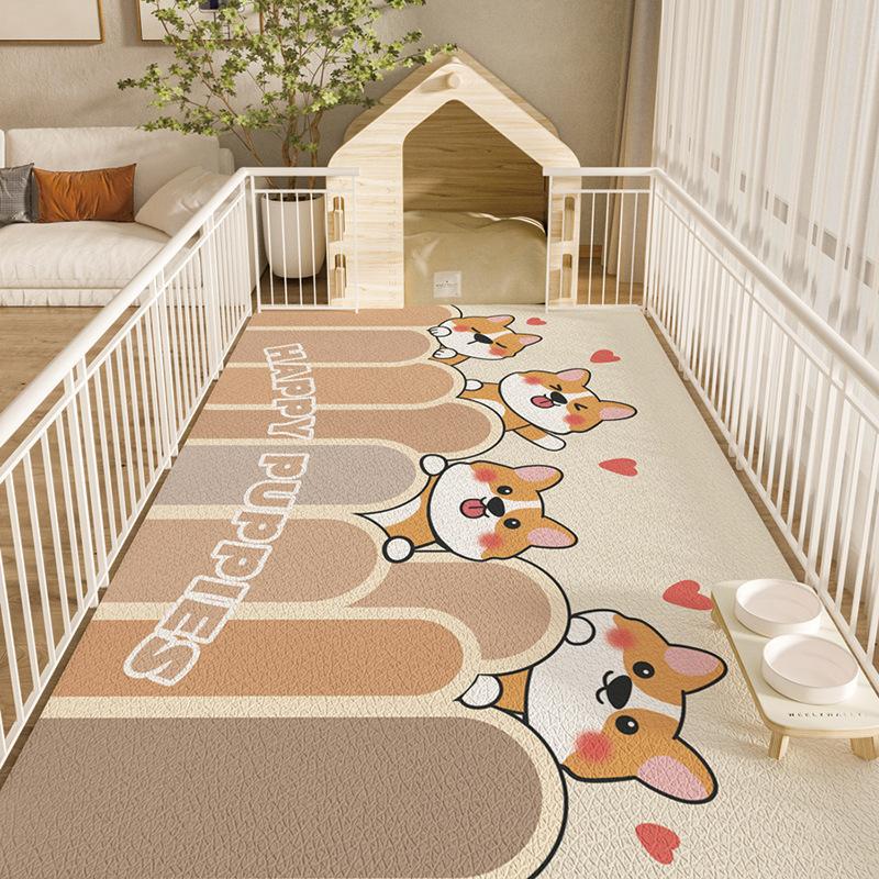 Cute Cartoon Waterproof Non-Slip Floor Mat Easy To Clean Durable Stain Resistant Pet Mat For Home And Office Use
