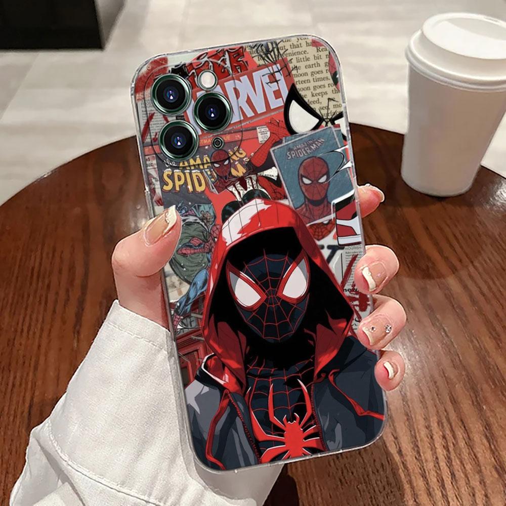 

Прозрачный чехол для телефона Marvel Человек-паук для iPhone 17 Pro Max 17E 11 12 13 14 15 16 Pro Max Plus 17 Air 16E 7 Мягкий чехол iPhone 7