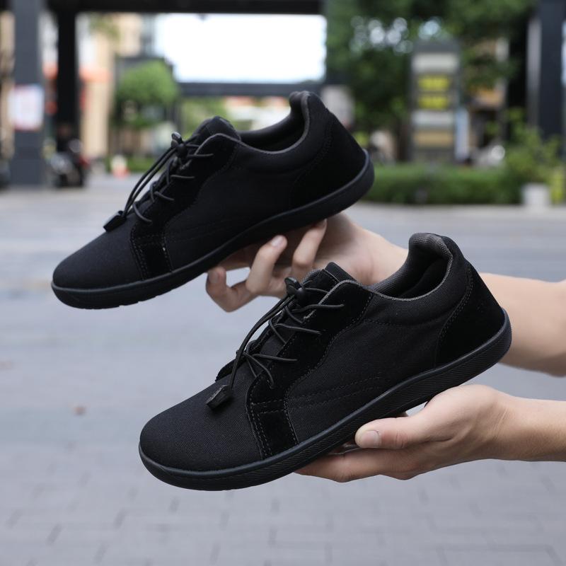 Men's Barefoot Shoes Wide Version Simple Walking Sports Shoes Lace Up Outdoor Lightweight Casual Running Shoes