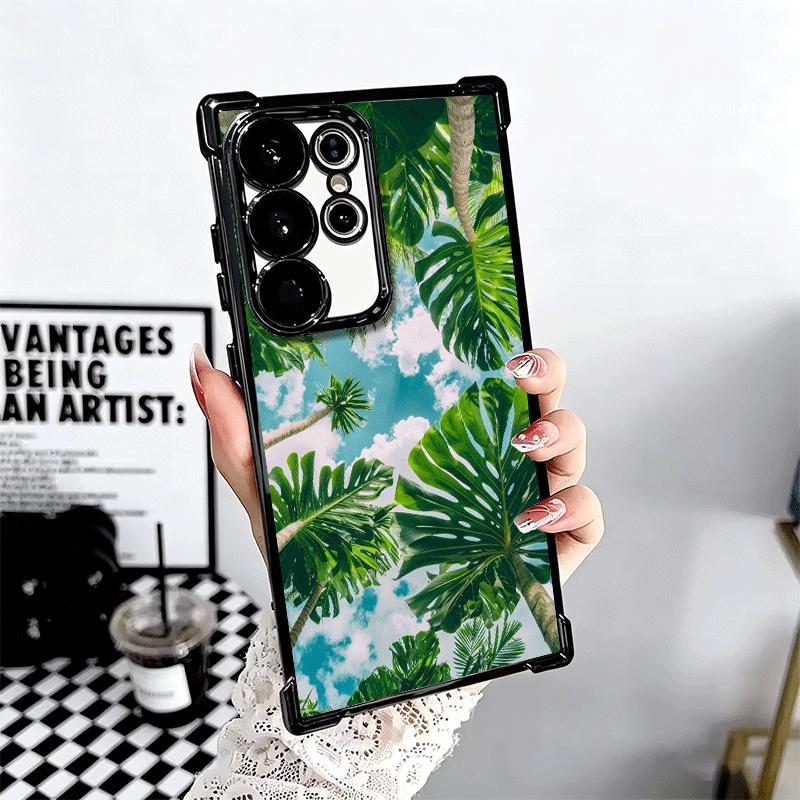 Summer Plants Green Leaf Soft Phone Case For Samsung Galaxy S26 Ultra S25 Edge S24 FE S23 Plus S22 S21 + S20 Plating Anti-Fall F