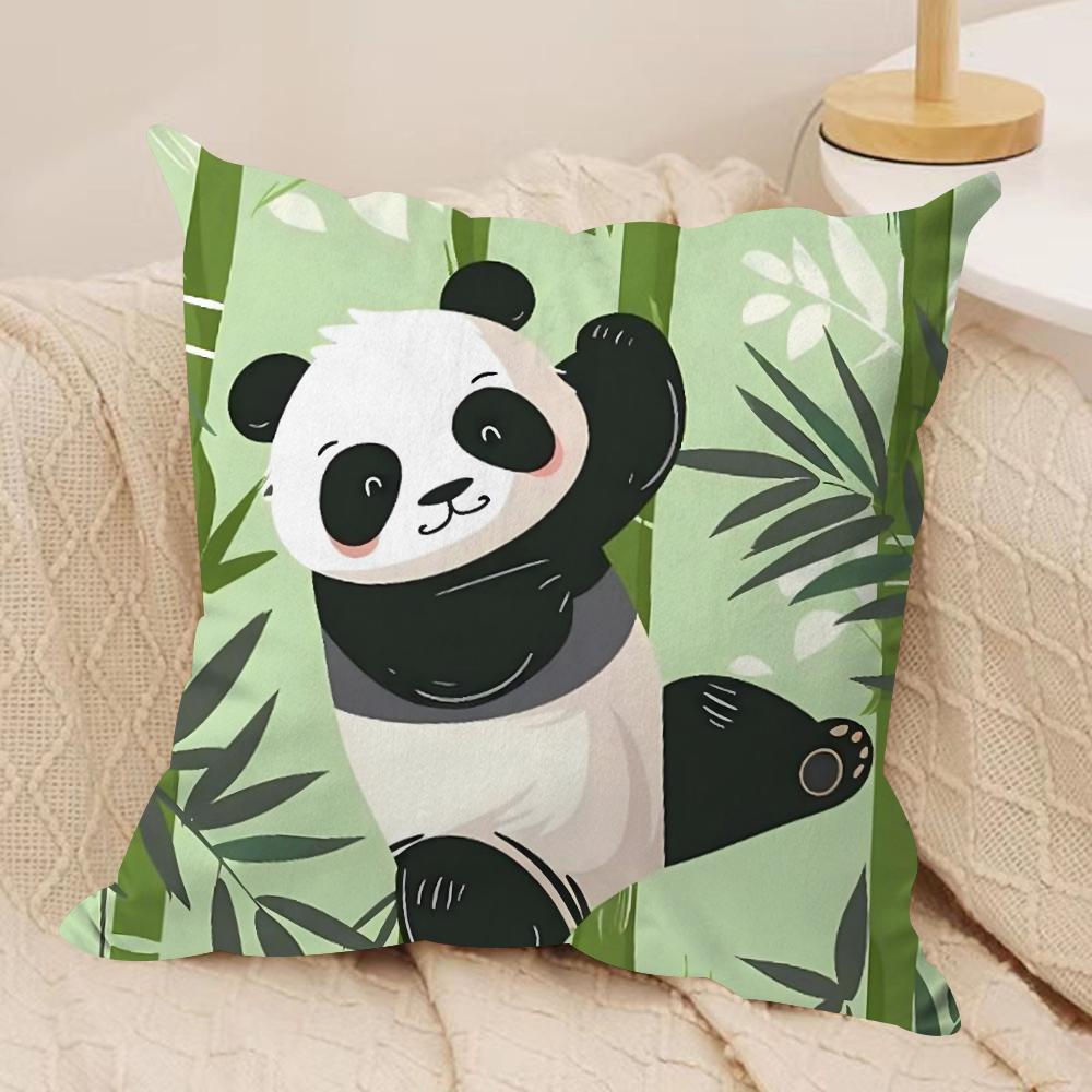 Cute Panda Cushion Cover Soft Plush Throw Pillow Cover DoubleSided Decorative Cushion Case Sofa Bedroom Home Decor