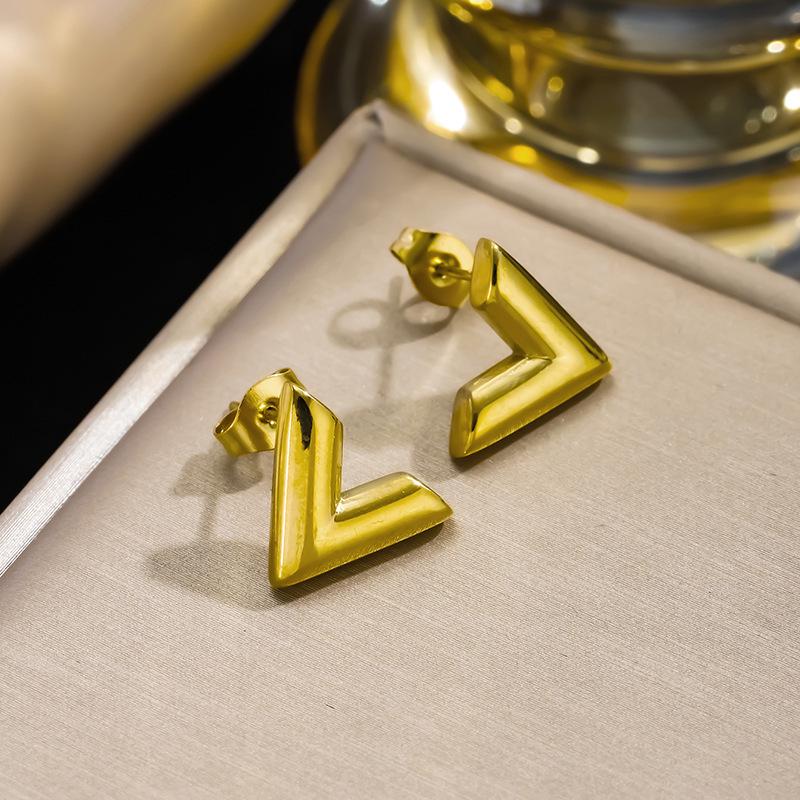 

Ожерелье-цепочка из титановой стали с буквой V и лезвием в форме сердца - Универсальная мода в корейском стиле для женщин