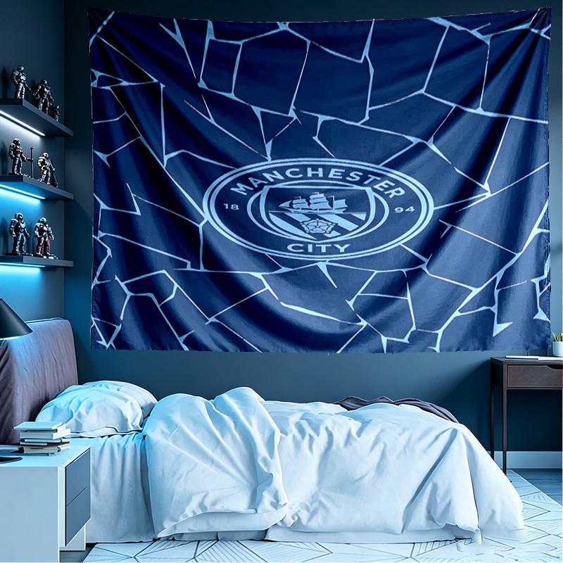 Football team City FC Print Tapestry, Lightweight Wall Hanging, for Bedroom, Dorm, Living Room, Home Art Decor - Birthday Christmas Gift for Friends