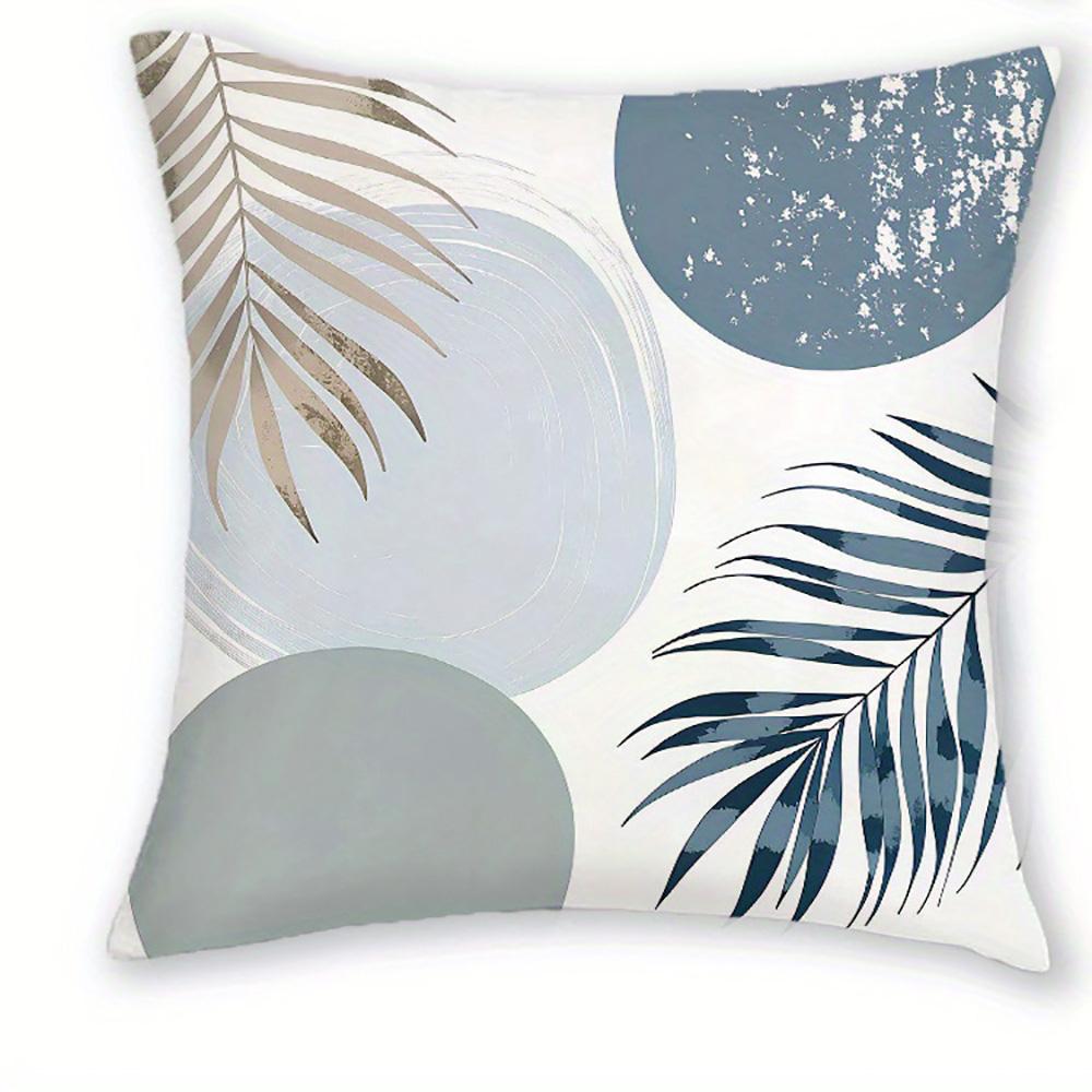 pcs Bohemian Palm Leaf Doublesided Printed pillow cover Short plush Suitable living rooms bedrooms sofas throw cushion cover
