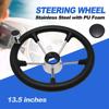 Black Foam Grip Boat Steering Wheel Non-directional 3 Spoke Destroyer Steering Wheel  Marine Use