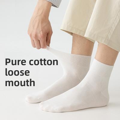Calcetines de Algodón Puro - Calcetines de Verano Ligeros hasta la Mitad de la Pantorrilla para Hombre, Calcetines Largos Resistentes al Olor y Absorbentes del Sudor, Diseño Suelto sin Costuras Rígidas para Hombre