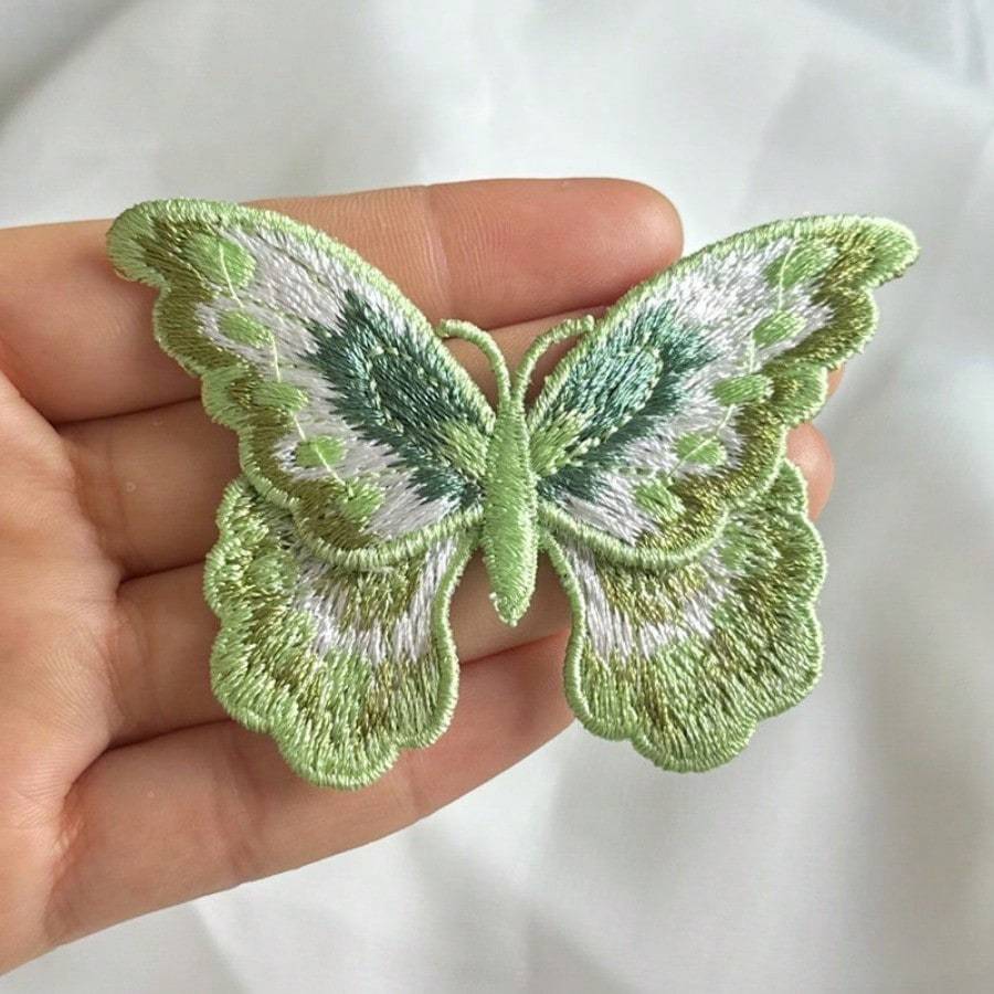 5pcs/set Colorful Butterfly Embroidery Cloth Sticker Double Layer Water-Soluble Embroidery Patch Clothes Skirt Shoes Hat Decoration Accessories DIY
