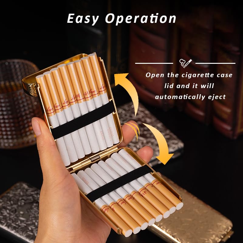 1pc Metal Cigarette Case Triple Opening Flip-Top Lid Pressure-Resistant Portable Cigarette Holder Smoking Accesoires Men's Gifts