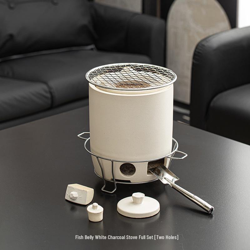 Old-Fashioned Clay Charcoal Stove: Compact Outdoor BBQ & Heating Solution