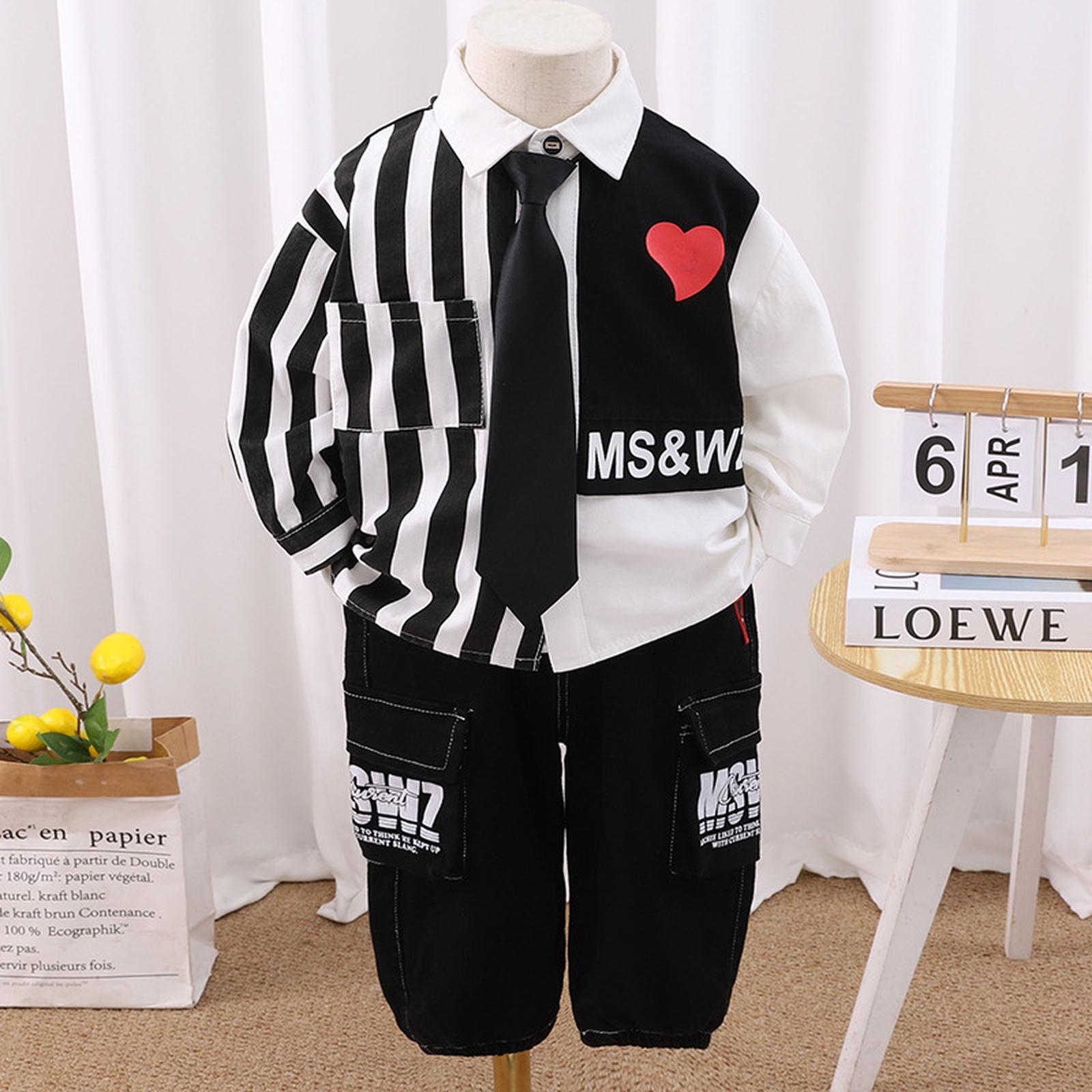 

Kids Casual Long-Sleeve Set, Comfortable Daily Wear Outfits 90 чорний