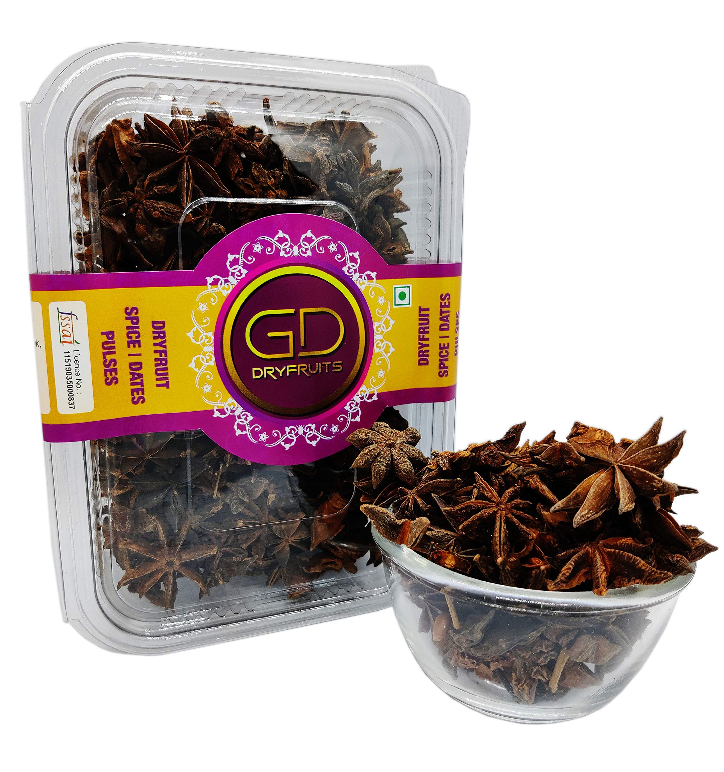 

GD Dryfruit Star Anise, Badal Phool, Chakra Phool 250gm