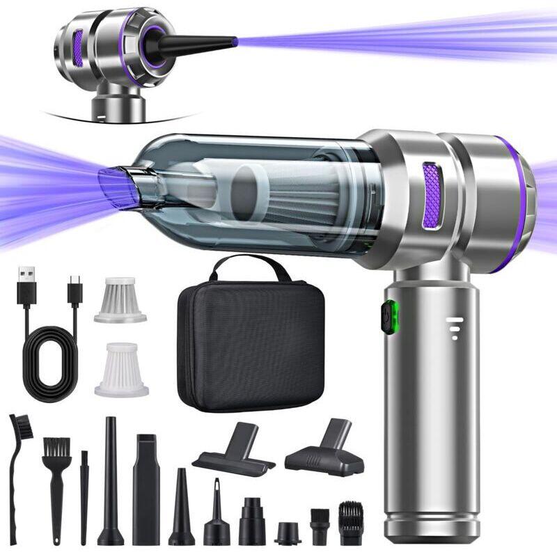 Portable Dual-Use Handheld Car Vacuum Cleaner with Powerful Suction and Inflatable Function for Home and Car