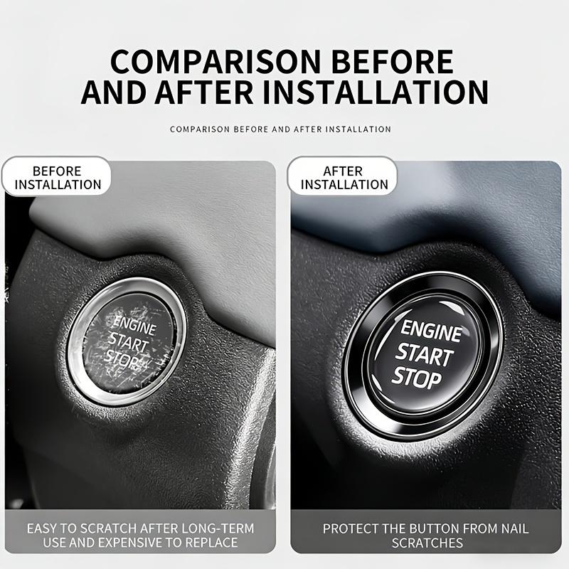 Crystal Transparent Protective Sticker for Car Ignition Switch Button, Suitable for Start/Stop Button Protection Sticker