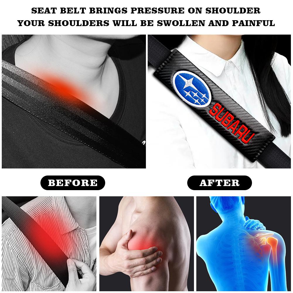 For Subaru XV Legacy WRX Forester Impreza GC8 STI Leather Car Seat Belt Cushion Safety Belt Shoulder Protector Pad Accessories