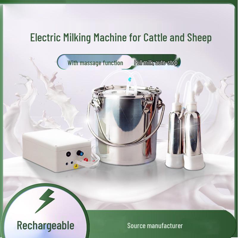 

Portable Electric Milking Machine for Cows, Goats, and Sheep - Compact Household Pulse Milker 10L Pulsating Plug-In, Cow