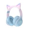 DR57 Luminous Cat Ear Wireless Bluetooth Headset - Long Battery, Gradient Color, Over-Ear Design