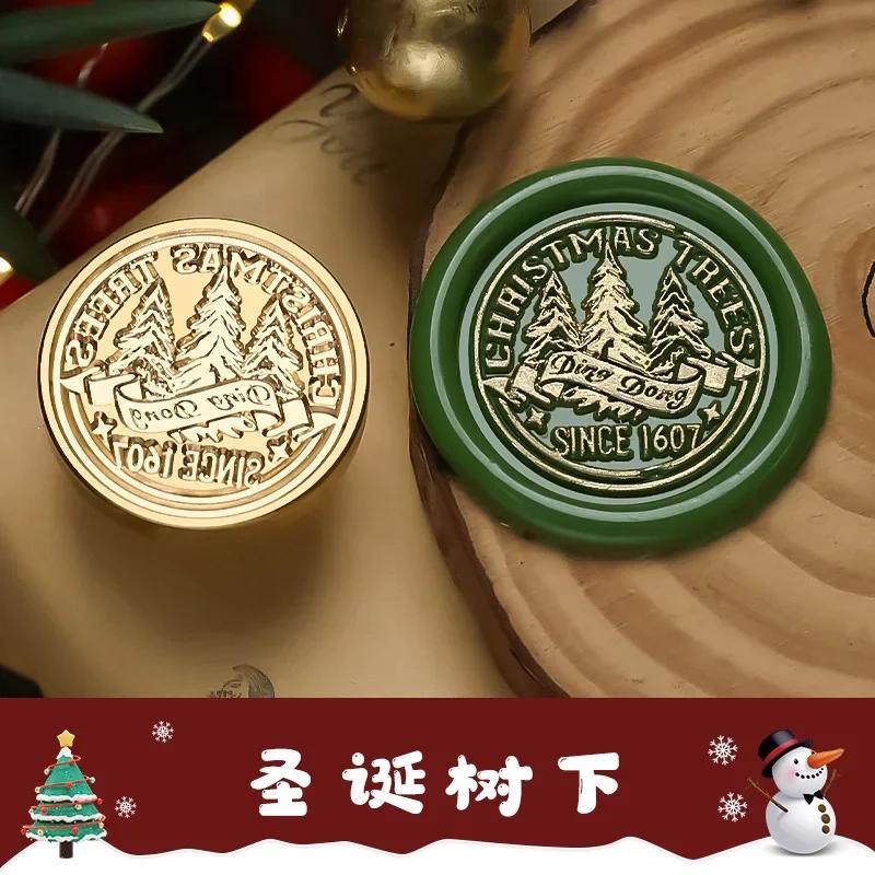 Merry Christmas Wax Stamp Retro Copper Brass Snowflake Reindeer Seal DIY Wax Sealing Stamp Envelope for Wedding Wax Seal HCZ052