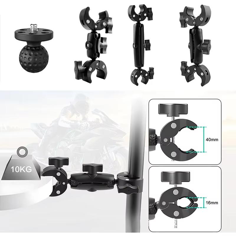 Camera Mount Adapter Motorcycle Handlebar Clip Camera Crab Clamp For Camera Gopro LED Light Filming Studio Cycling Mobile Phone