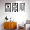 3pcs Abstract Geometric Gallery Hanging Painting - Bohemian Line Wall Decoration, Stunning Geometric Artwork for Modern Wall