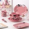 Niedliche Katze Keramik Reisschüssel Suppenschüssel Tasse Wasserbecher Teller Pasta Geschirr Abendessen Teller Set