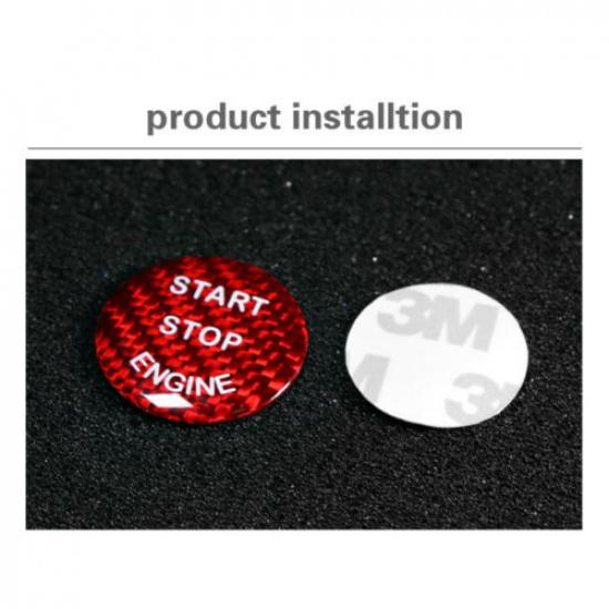 Car Carbon Fiber Cap Sticker for BMW Keyless Start Stop Button 1 2 3 4 5 6 7 X3