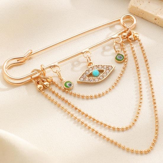 Broche Épingle de Sûreté Dorée pour Femmes Clips pour Pulls Châles Chaîne de Col Broche Bijoux pour Couvertures Robes Cardigans Artisanat