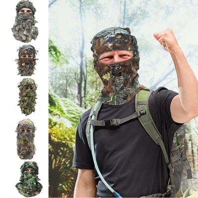 Kapelusz Kamuflażowy Cosplay Łowca Kapelusze Outdoorowe Kominiarka Nakrycie Głowy Outdoorowe Kombinezony Śmieciowe na Wiosnę Lato Kapelusz Outdoorowe Polowanie