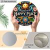 2D Flat 1pc Welcome Aluminum Hanging Plaque, Colorful Sun and Floral Welcome Signs, Porch Decor, Patio Decor, Whimsical Home Entrance Decor