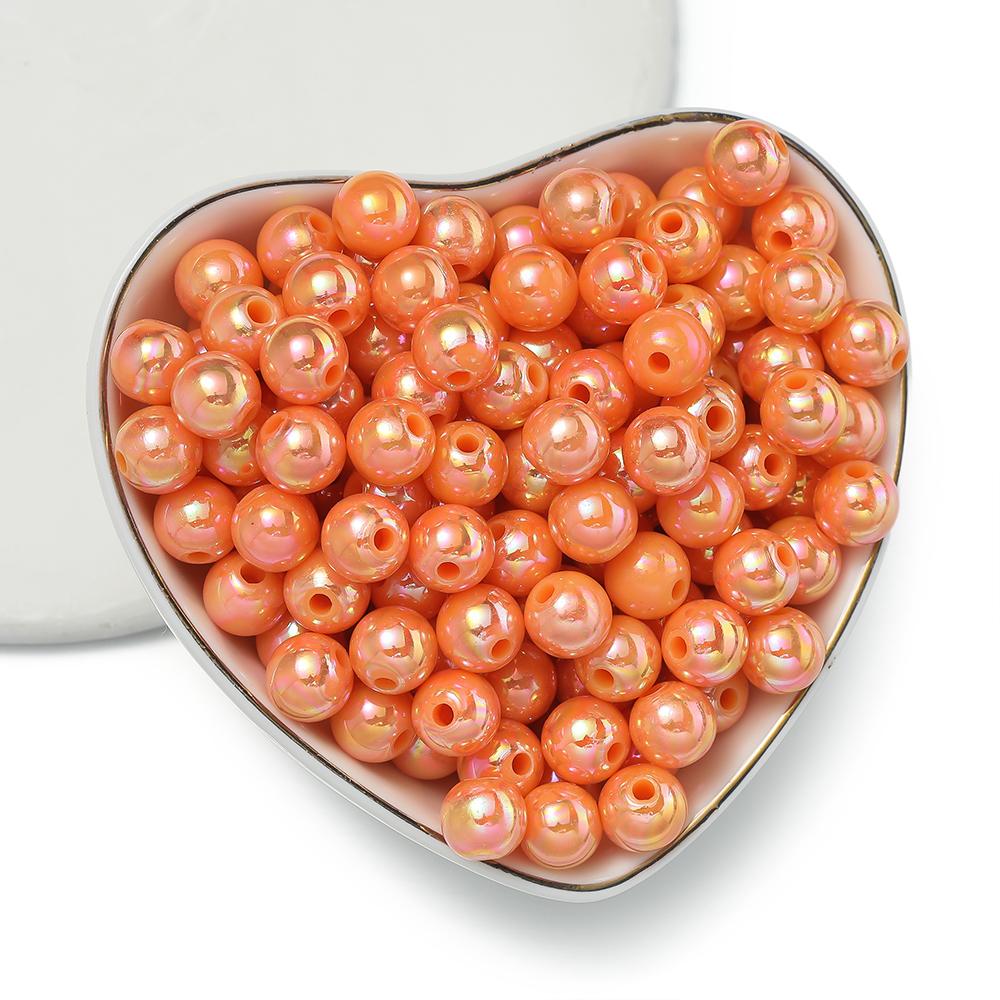 50/100pcs 6/8/10mm AB Color Acrylic Beads Round Loose Spacer Beads for Jewelry Making DIY Handmade Necklace Bracelet Accessories