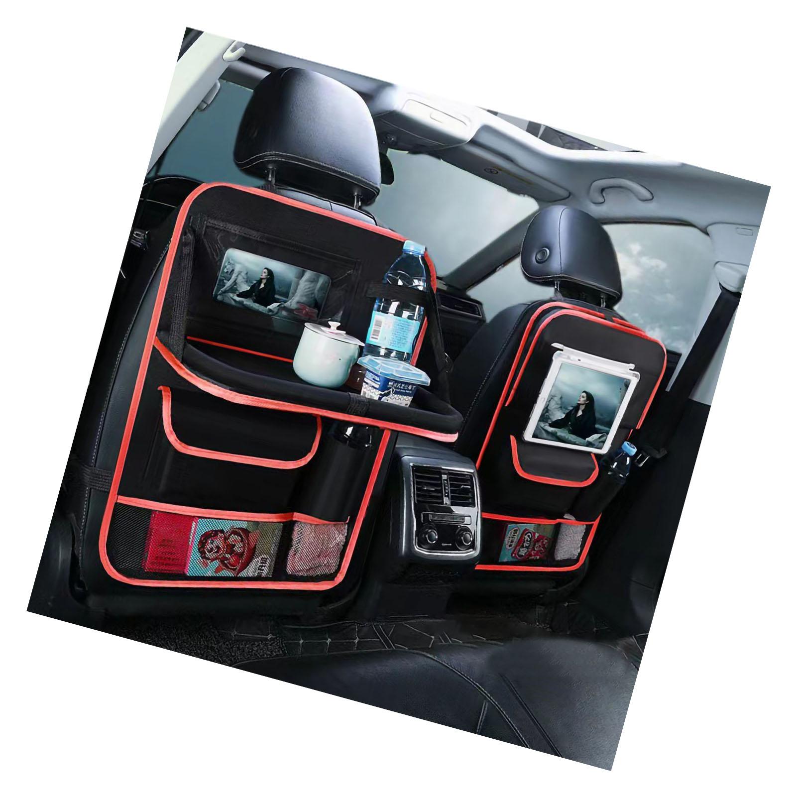 

Сумка для хранения на спинку сиденья автомобиля, подвесная, ткань Оксфорд, большое пространство, прозрачный карман для сенсорного экрана