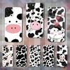 Cute Cartoon Print Cow Case For iPhone 15,11,12,13,16,14,17,Pro,Max,Plus,SE,Mini,X,XS,XR, Transparent Soft Silicone
