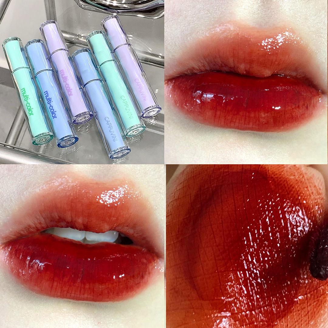 

Cappuvini Honey Tea Mirror Lip Glaze - Watery Milk Tea Glass Jelly Lip Gloss