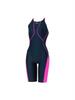 Speedo Flex Sigma New Junior Open Back Kneeskin 1 Competition Size 130 Swimsuit, Navy/Pink,