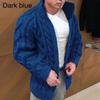 Men's Sweater Cardigan Heavy Duty Long Sleeve Standing Collar Twisted Jacquard Casual Men's Wear