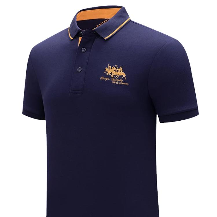 Tricou polo pentru bărbați, de vară, cu mânecă scurtă, brodat, lejer, cu dungi