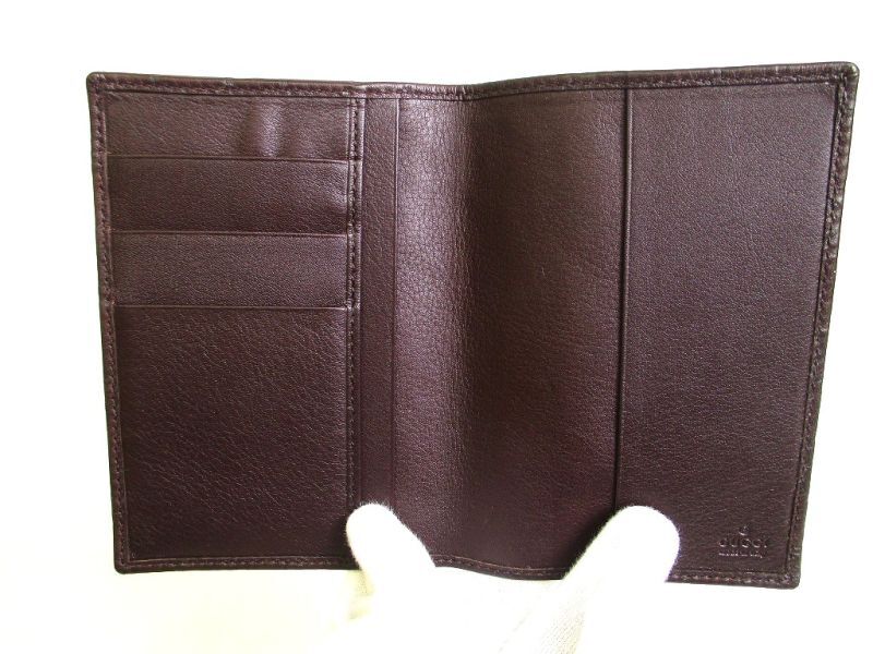 Authentic GUCCI Guccishima GG Leather Dark Brown Passport Holders #a214  Refurbished
