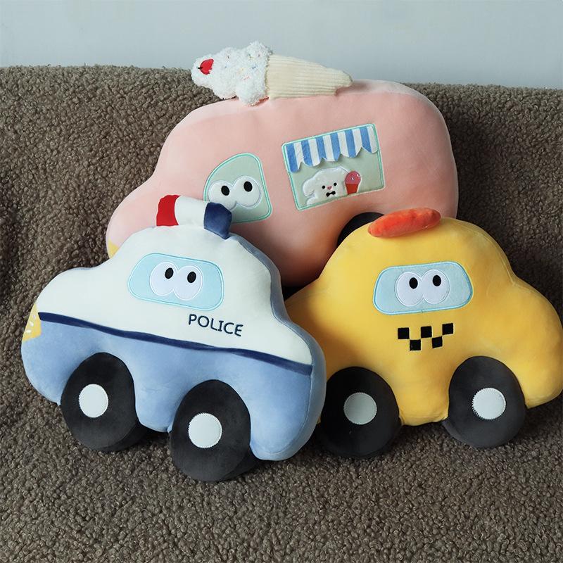 Car Cushion Pillow Plush Toy Stuffed Animal Cute Cartoon Doll for Kids Girls Birthday Holiday Gift Present